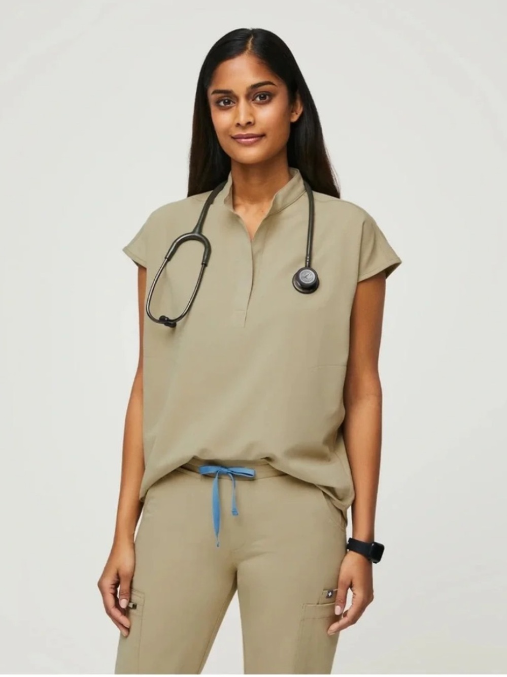 FIGS Sandstone Scrub Set Rafaela Top & High Waist Zamora Joggers Size XL Petite
